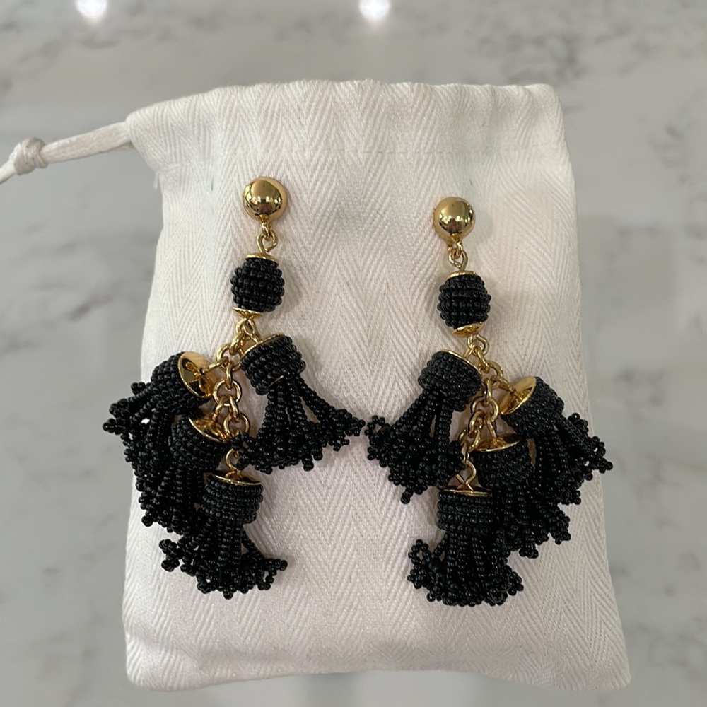 J. Crew Black beaded earrings